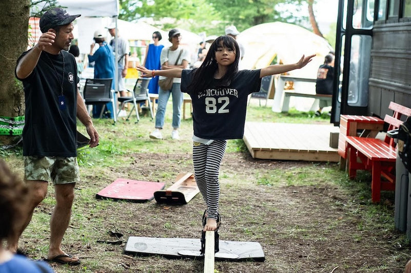 スラックライン体験会 長野 美術館